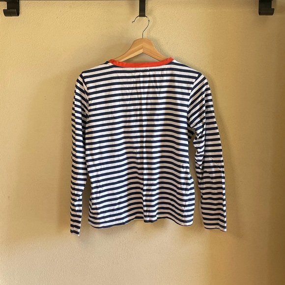 Mod Ref Navy Blue & White Striped Teagan Cotton Blend Crewneck Tee Shirt S - Picture 7 of 11